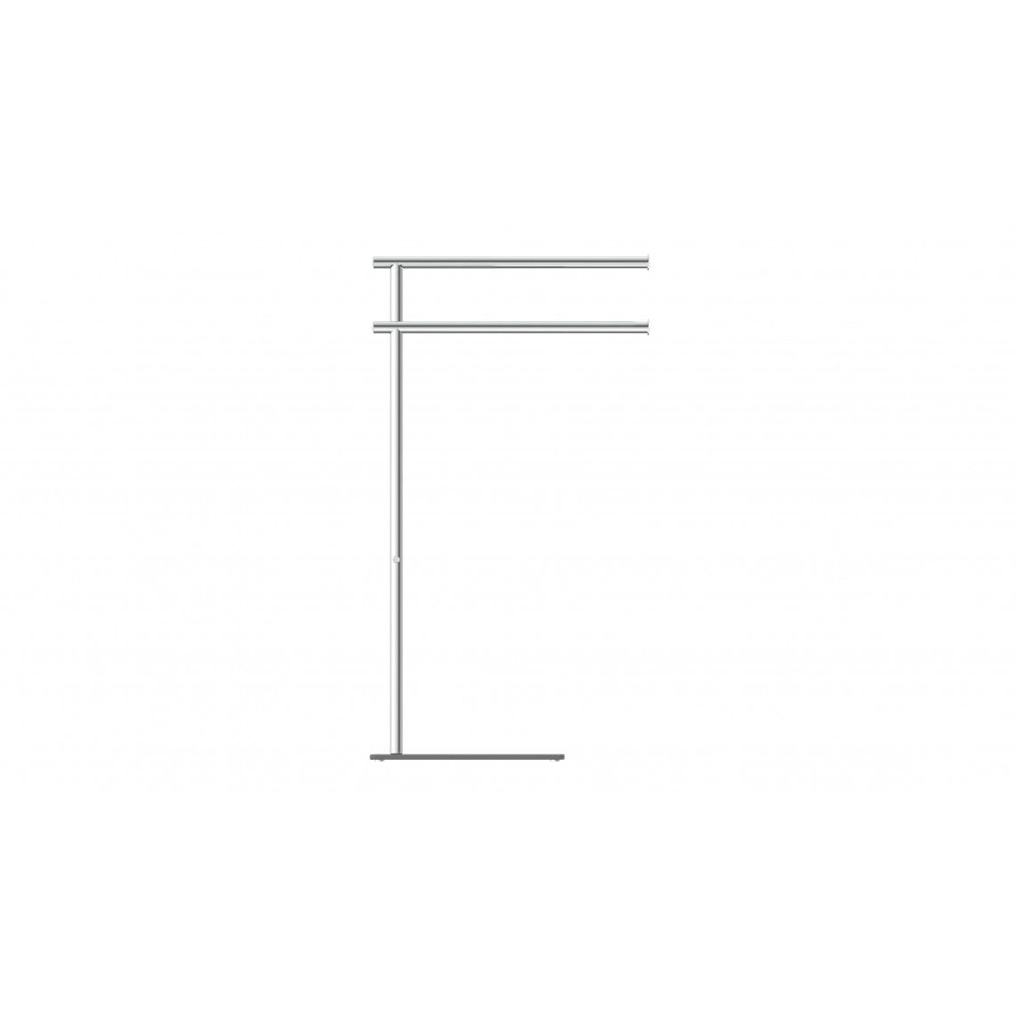 BA0930 Towel holder, chrome/grey, two arms, standing vue 2