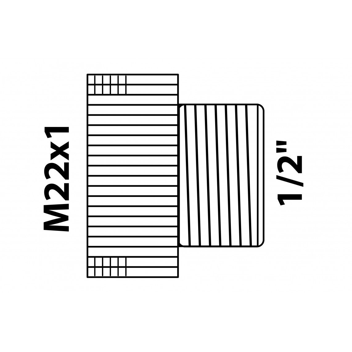 989322155 LT pièce intermédiaire, chromé, 1/2" M x M22IG vue 2