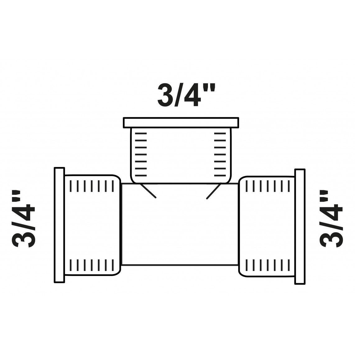 988957313 BR pièce en T, vierge, 3/4" F, (3130) vue 2