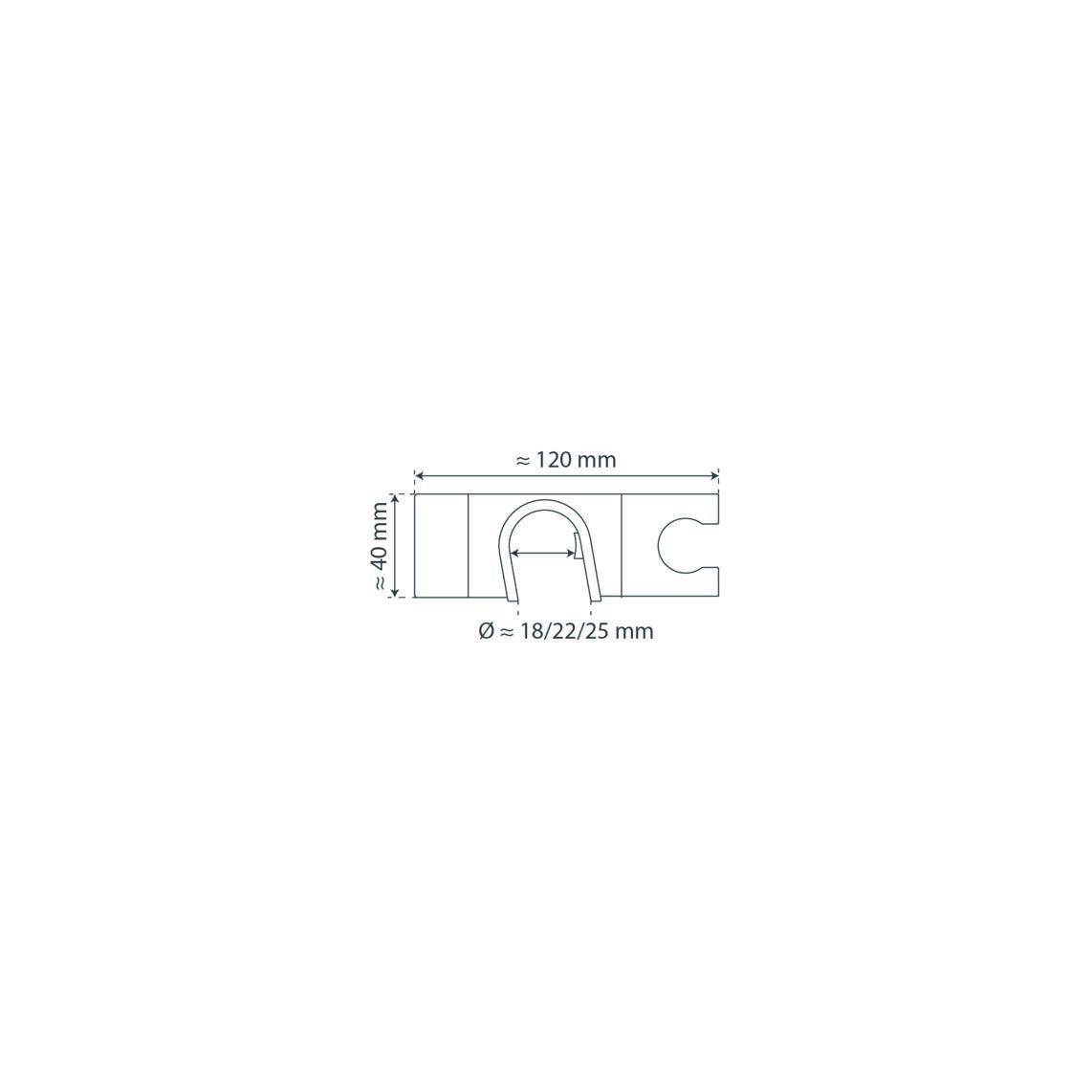 66340 Douchehouder DN 18/22/25 mm, chroom, voor Douchestang vue 2