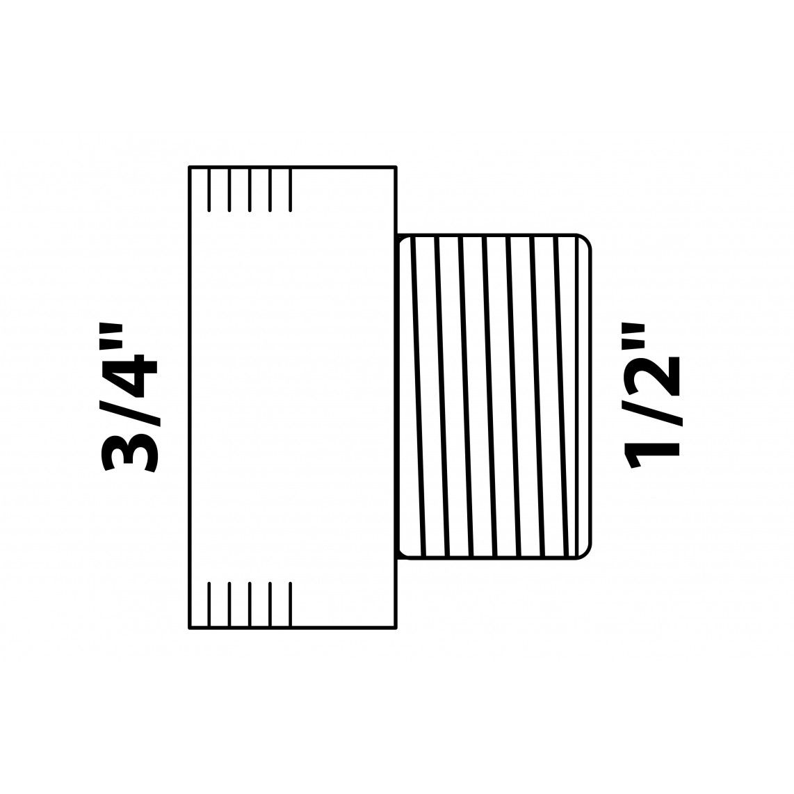 989329155 MS verlopend kraanverlengstuk, chroom, 3/4"BI x 1/2"BU vue 2
