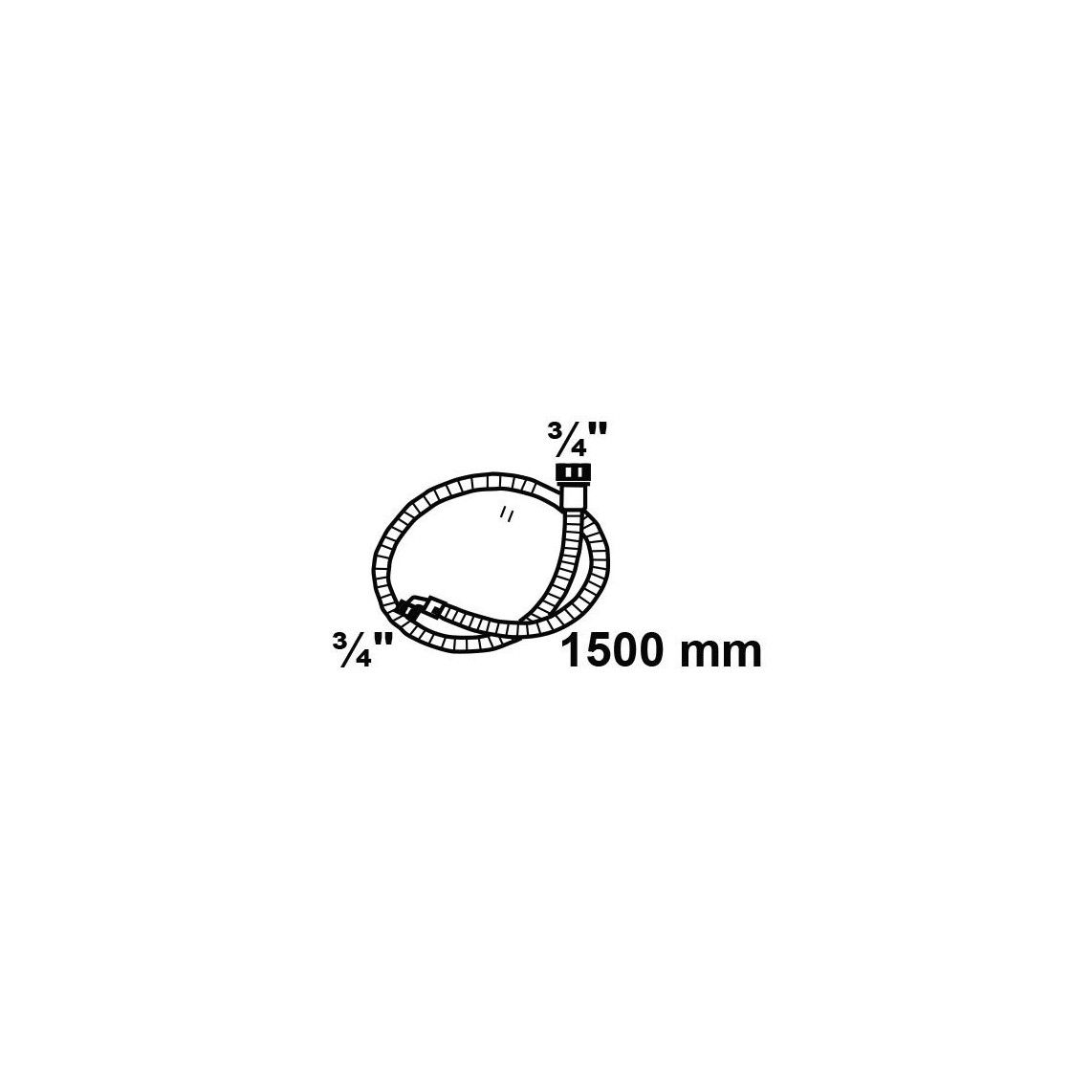 98657200 WAS flexible d'alimentation, 3/4" F x 1,5 m x 3/4" F, 10bar/25°C vue 2
