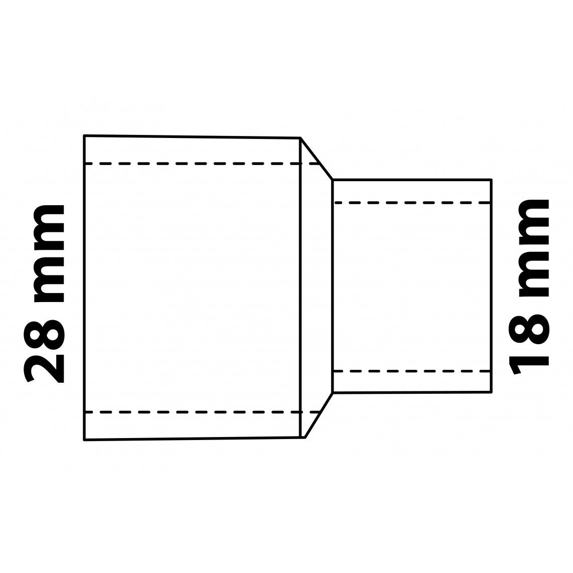 989069255 CU verloopsok, blanco, 28 mm x 18 mm, 2 mofen, (5240) vue 2