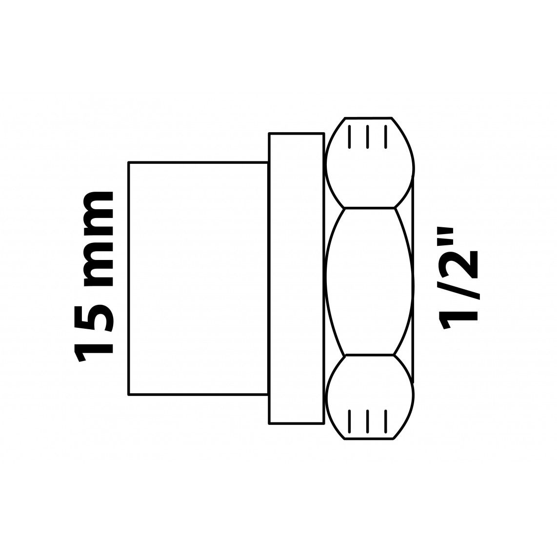 989102055 BR overgangsmof, blanco, 15 mm x 1/2"BI, 1 mof (4270g) vue 2