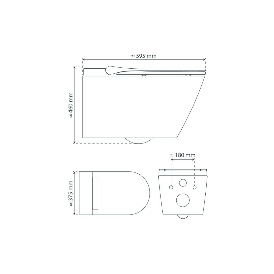 93100 CESARI PREMIUM Douche-WC, wit, slim, randloos vue 2