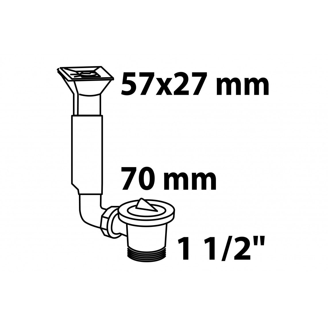 98834349 ECO-SAVE KS spoelbak afvoer- en overloopgarnituur, Grijs, 1 1/2"BU x 70 mm, overloop voor Druppelende oppervlakken vue 2
