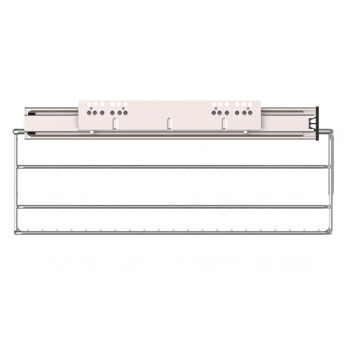 4328 Telescopische lade, chroom, 495 x 140 x 440 mm, voor 60cm kast vue 2