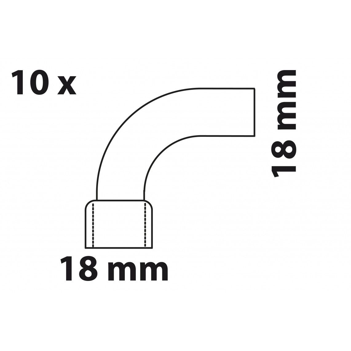989028655 CU arc 90°, vierge, 18 mm, 1 manchon, (5001a) (10x) vue 4