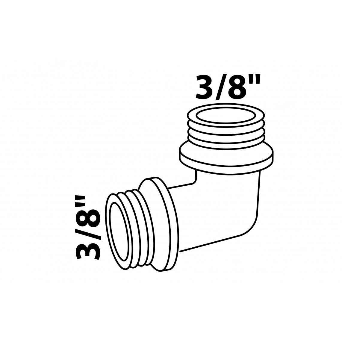 989395155 MS knie 90°, chroom, 3/8"BU vue 2