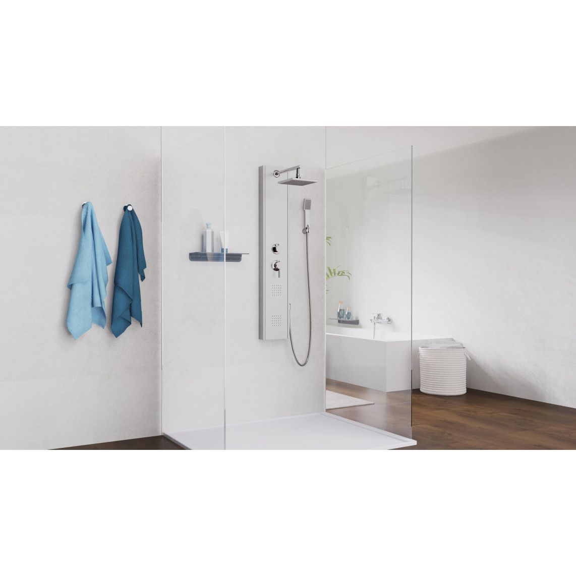 60035 TAHITI Shower panel, stainless steel vue 6