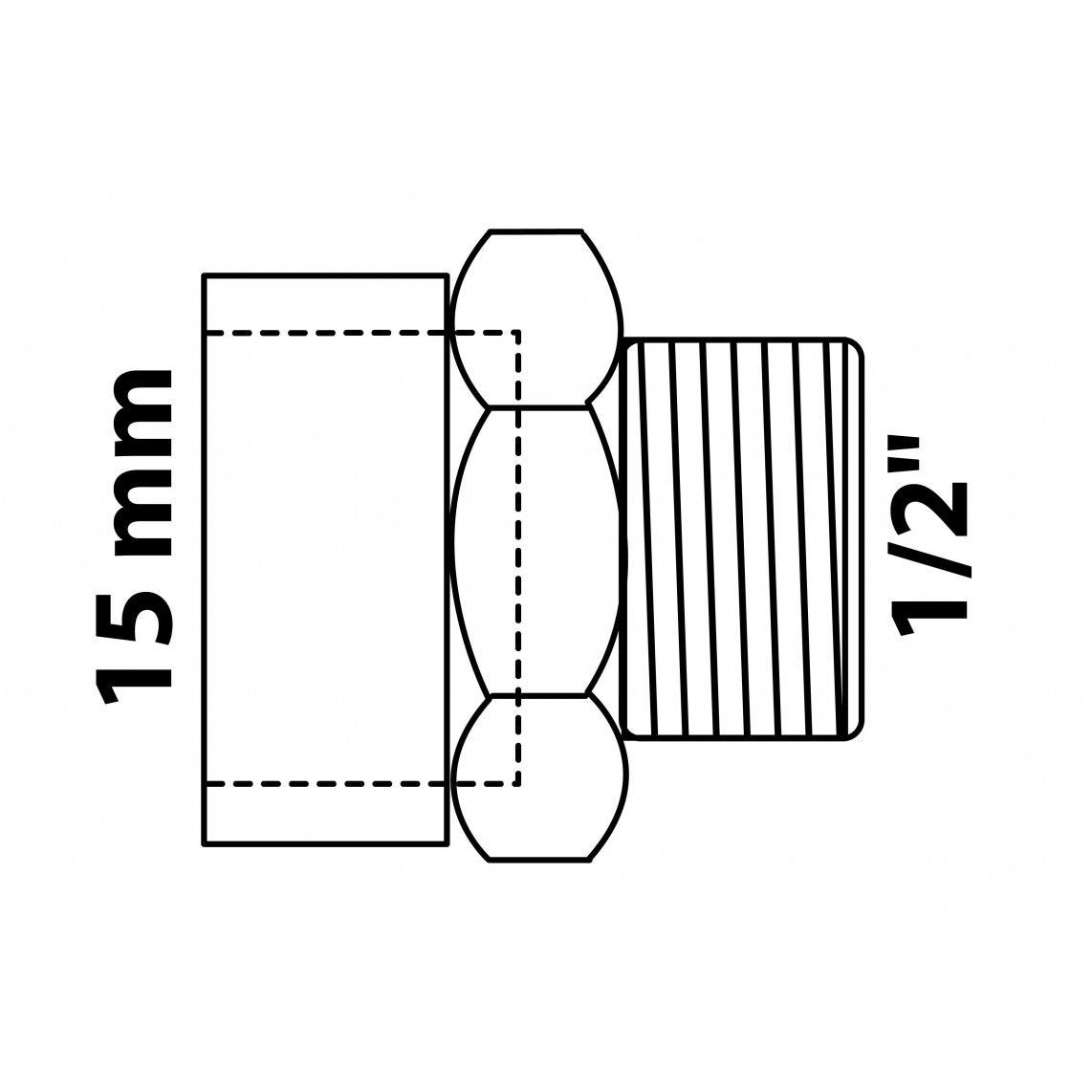 989082055 Transition nipple, red brass, 15 mm x 1/2" male, 1 socket vue 2