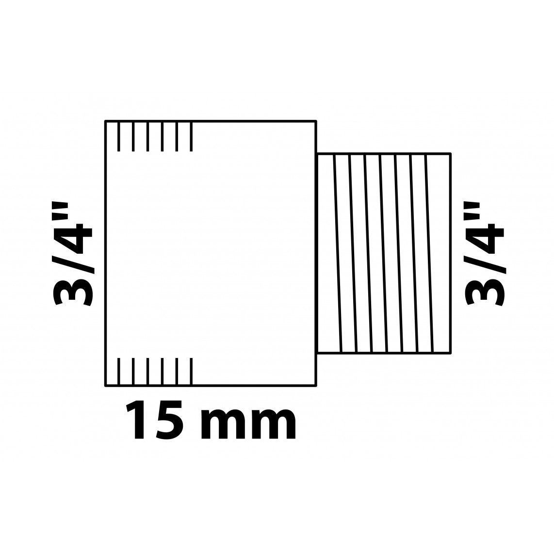989317355 MS kraan verlengstuk, blanco, 3/4" x 15 mm, vue 2