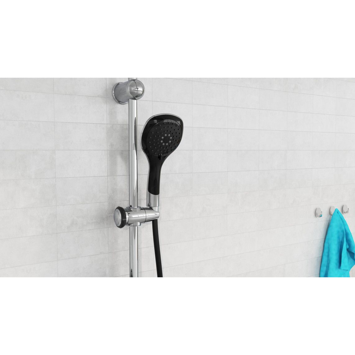 DXLD60088CS DUSCHTRAUM Regendouche set, chroom/zwart vue 8