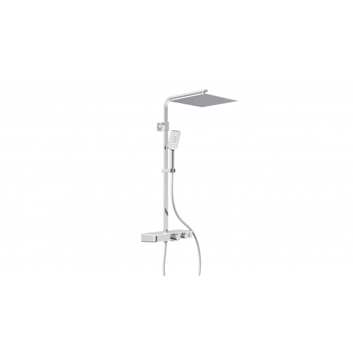 60530 OCEAN Regendouche set met thermostatische kraan, chroom/wit, met planchet vue 2