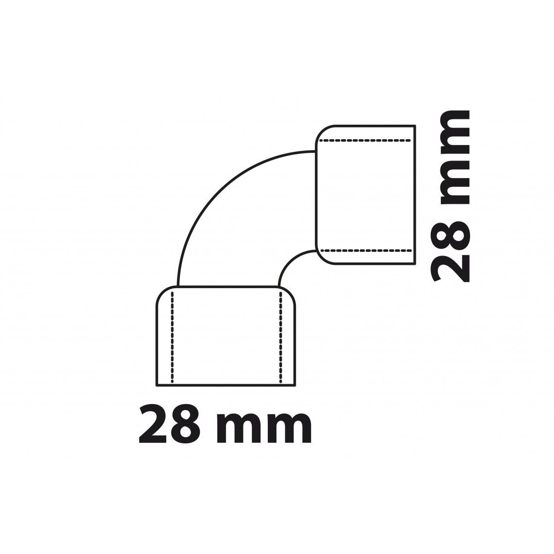 989016017 CU arc 90°, vierge, 28 mm, 2 manchons, (5002a) vue 3