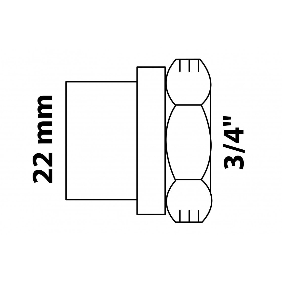 989104055 BR manchon de transition, vierge, 22 mm x 3/4" F, 1 manchon (4270g) vue 2