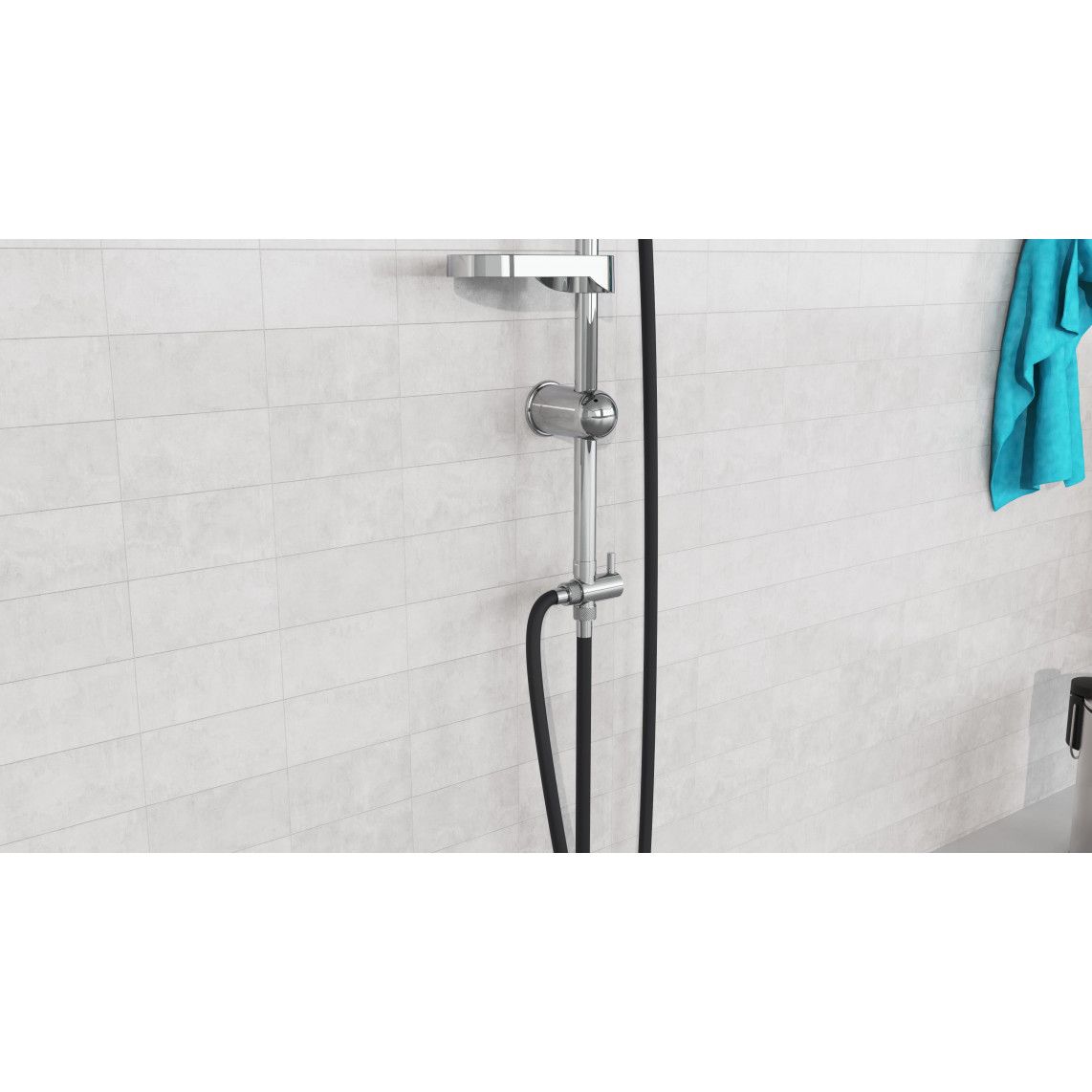 DXLD60088CS DUSCHTRAUM Regendouche set, chroom/zwart vue 9