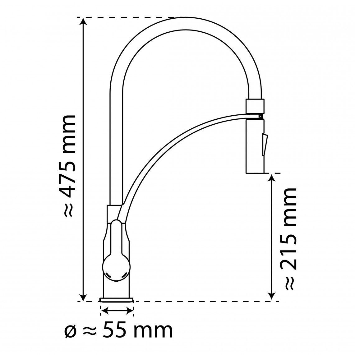 NI183CARB CARNEO Sink mixer, black matt/black, with soft-touch hose vue 10