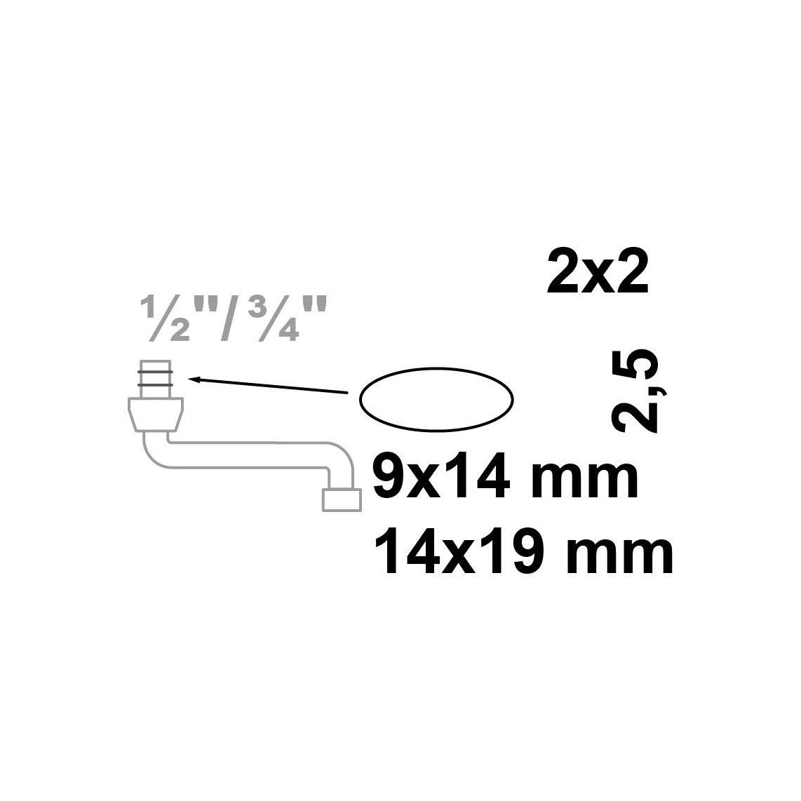 98696440 Lip gasket, rubber, 32 x 50 x 1,5-8 mm, for sink sieve basket valve 114mm vue 2