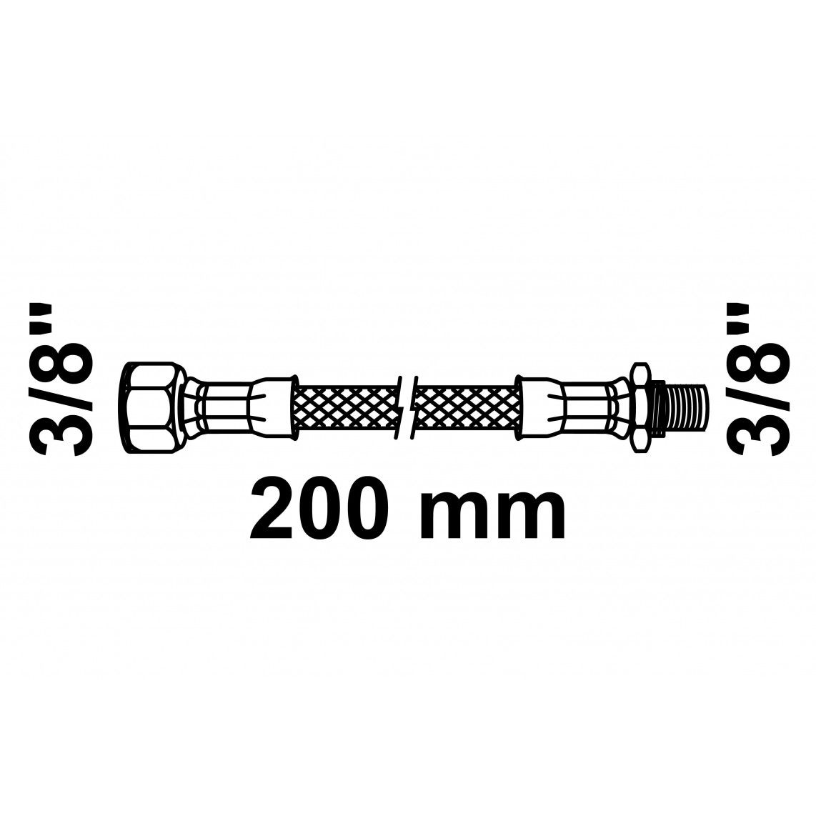 98628308 Tuyau de raccordement flexible 200 mm, 3/8" F x 3/8" M vue 2