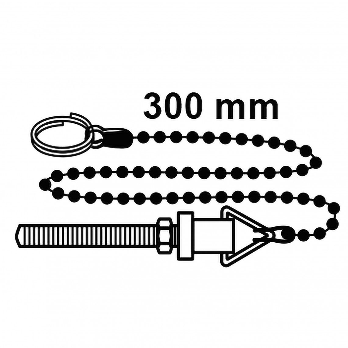 98816114 chaîne pour bouchon de bonde, chromé, 300 mm, avec Vis filetée vue 2