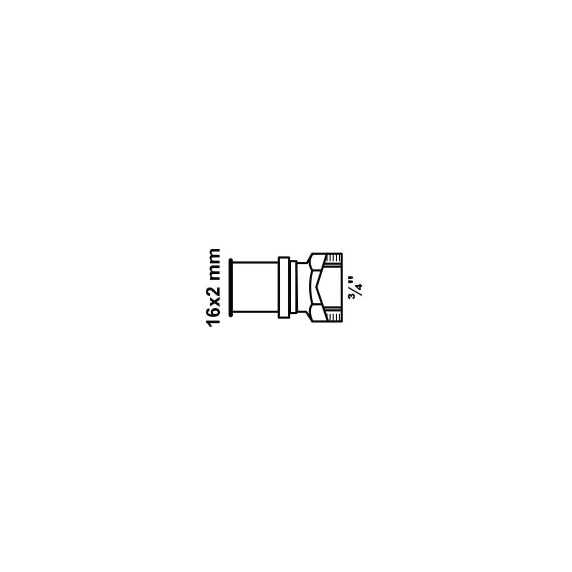 988730155 Transition screw connection, brass, 3/4" euroconus for 16 mm, press fitting for multilayer pipe vue 2