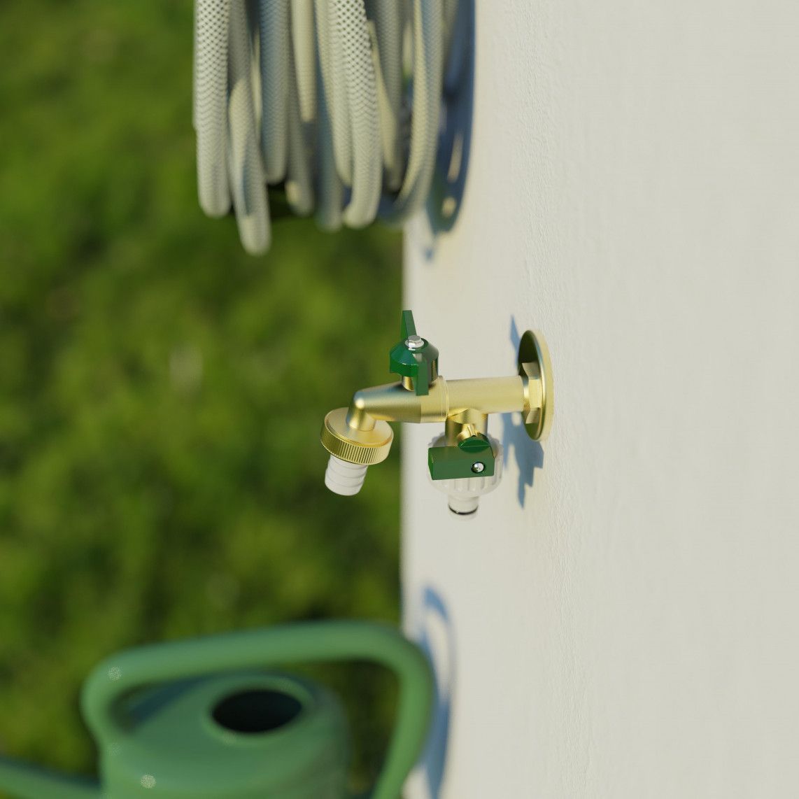 99720225 2-ways-ball-outlet valve, brass, 3/4" male x 1" male x 1" male vue 7