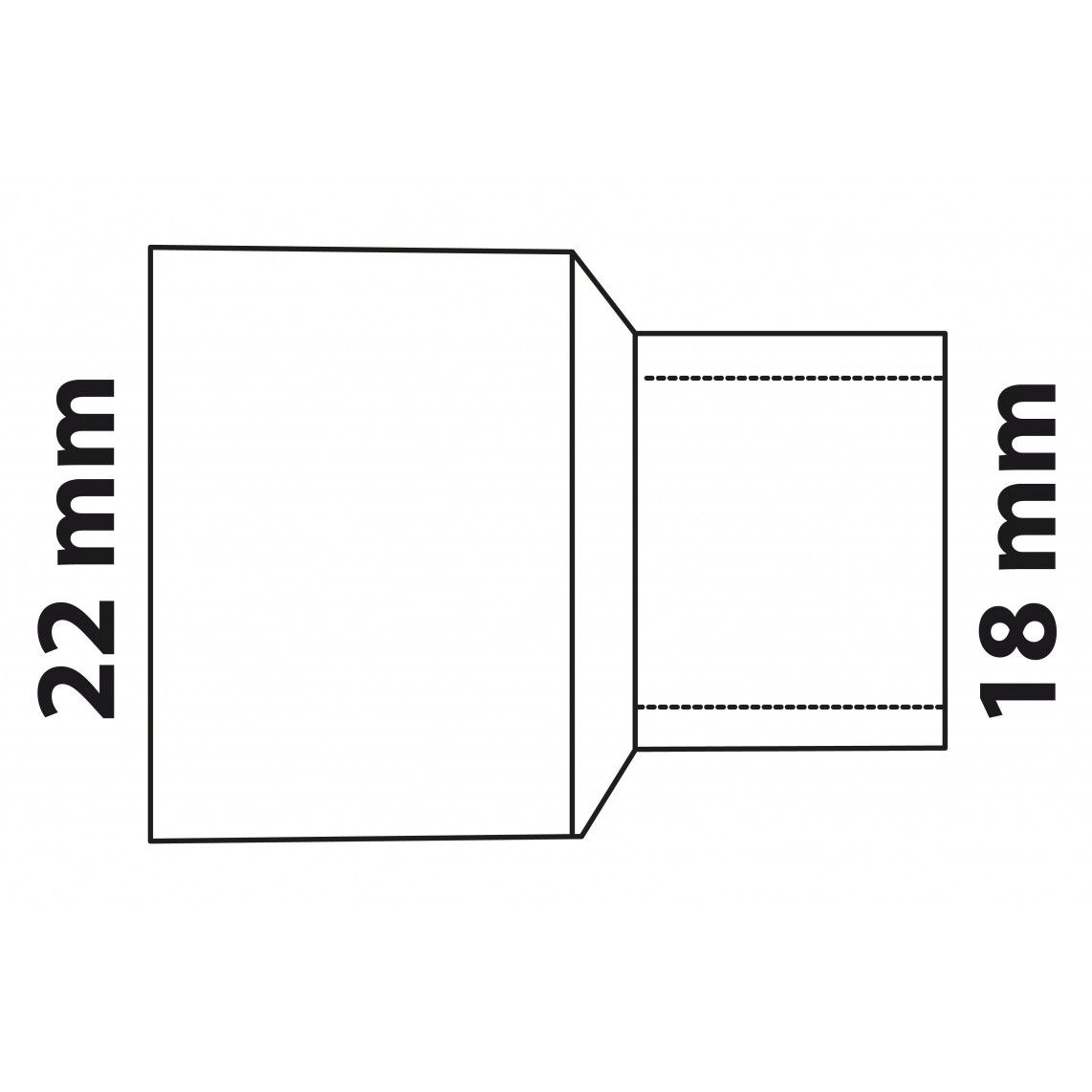 989076017 Reducing nipple, copper solder fitting, 22 mmA x 18 mm, 1 socket vue 3