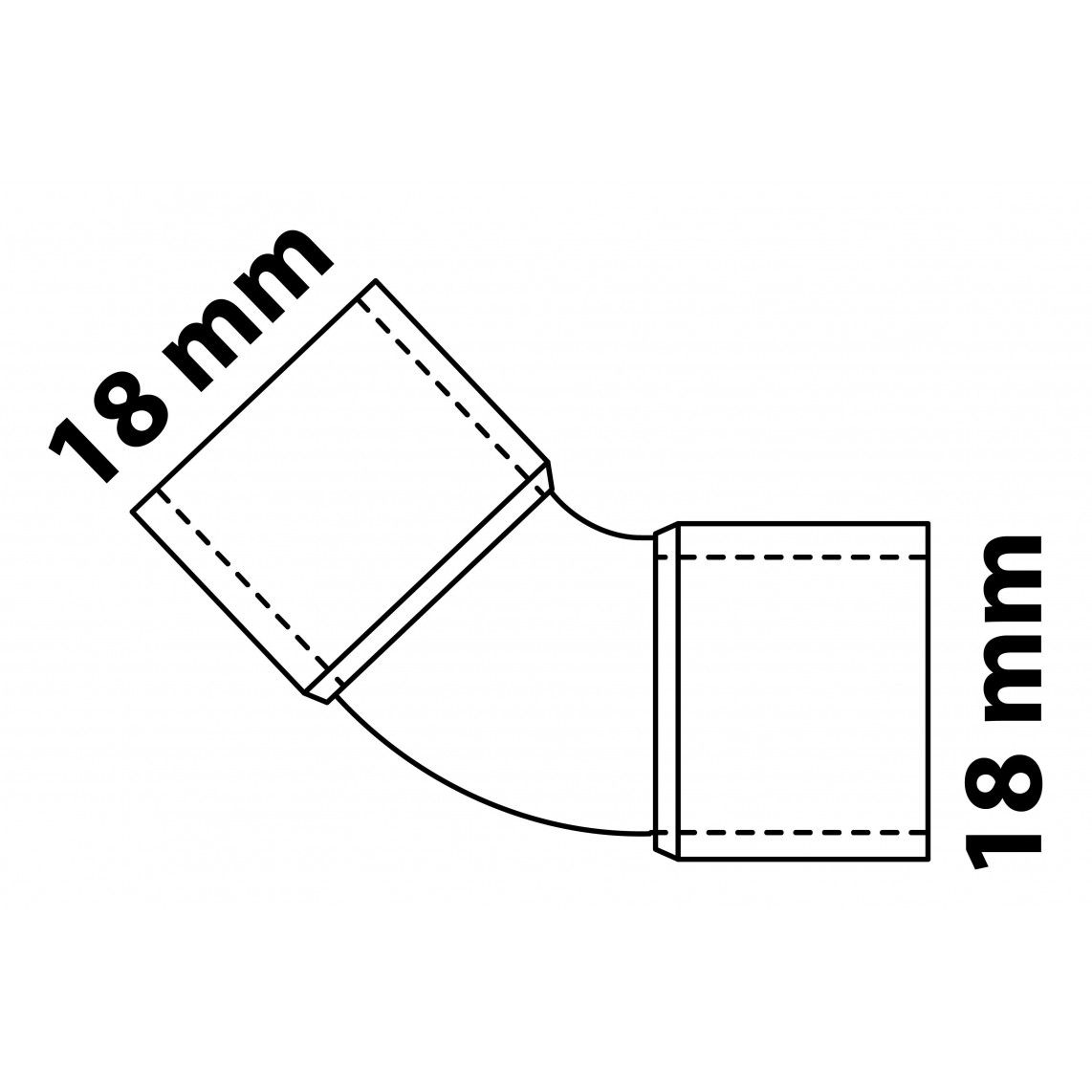989113055 CU arc 45°, vierge, 18 mm, 2 manchons (5041) vue 3
