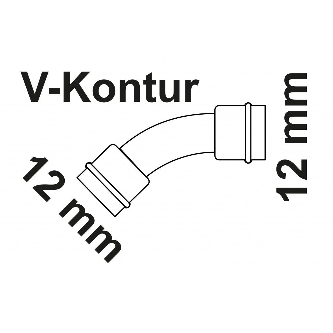 988612155 CU arc 45°, vierge, 12 mm, 2 manchons, (P5041) vue 2