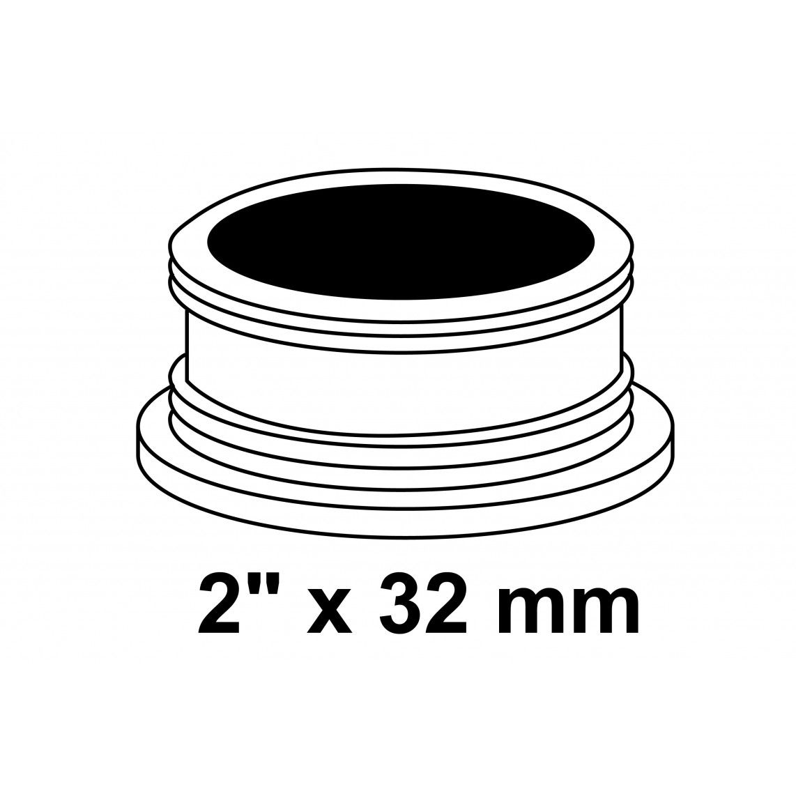 98027978 Afdichting afvoer met draad, 2" x 32 mm, voor sifon afvoer vue 2