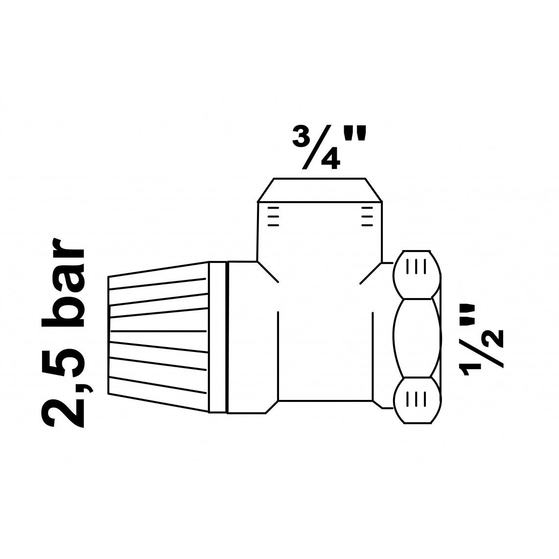 98420108 Safety valve, 3 bar, 1/2" female x 3/4" female vue 2