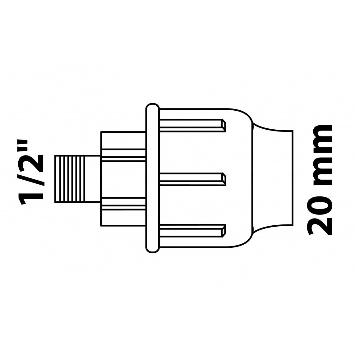 984842117 PP pièce intermédiaire, 20 mm x 1/2" M, raccord à serrer pour PEHD/socarex vue 2