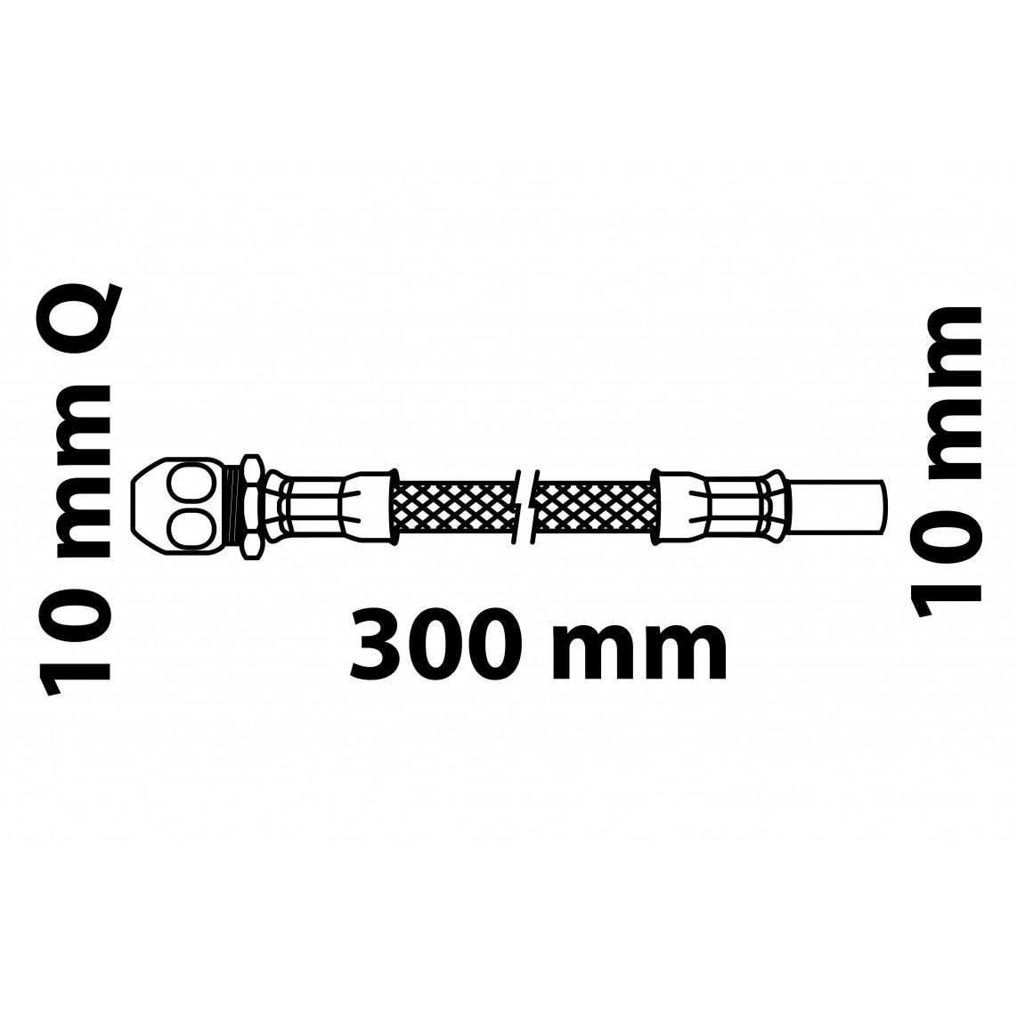 98627718 Flexaansluitslang 300 mm, 10 mmQ x 10 mm koperen buis vue 2