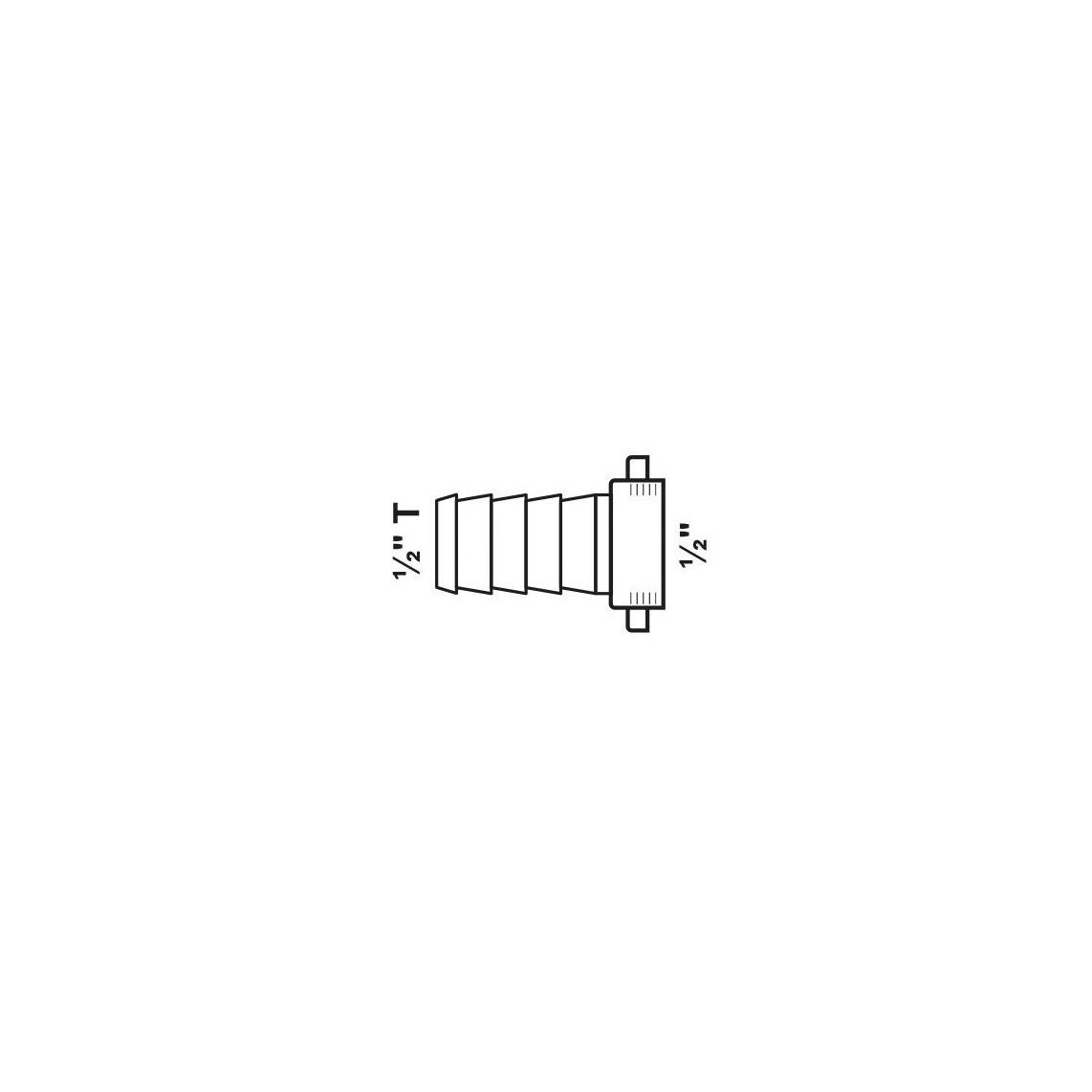 989557148 Half hose screw connection, brass, chrome, 1/2"M x 1/2" sleeve vue 2
