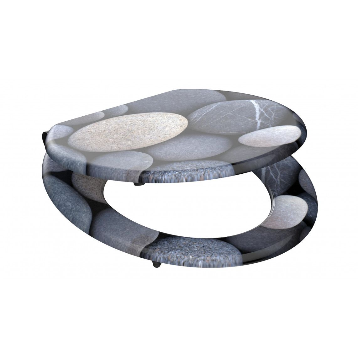 80130 abattant WC en MDF GREY STONES, avec frein de chute vue 3