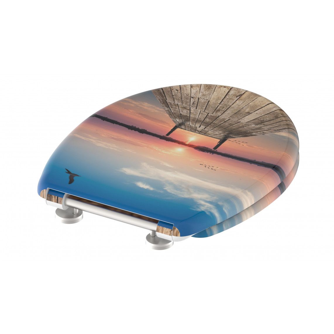 82378 Duroplast Toilet seat SUNSET SKY, with soft close and quick release vue 5