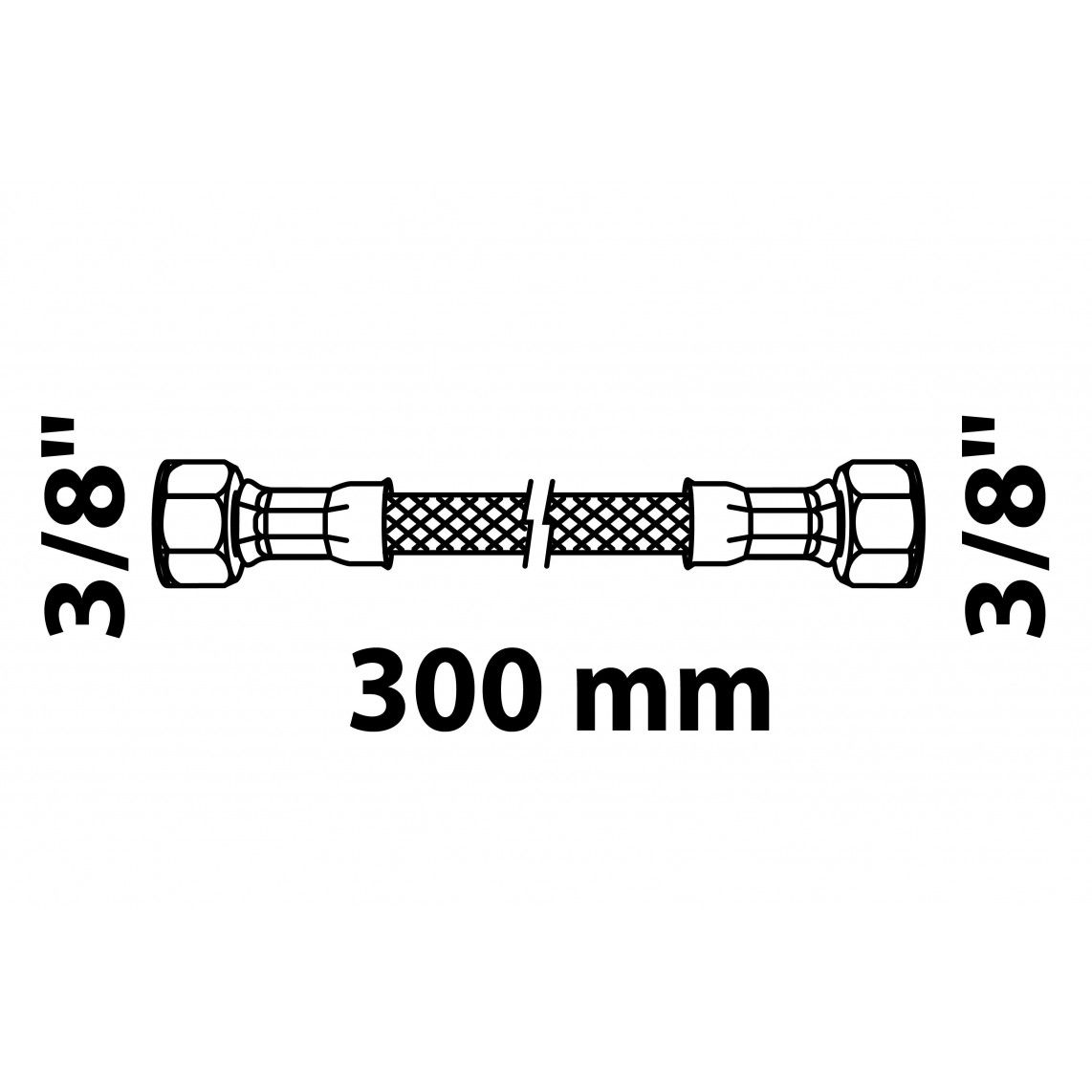 98627628 Flexaansluitslang 300 mm, 3/8"BI x 3/8"BI vue 2