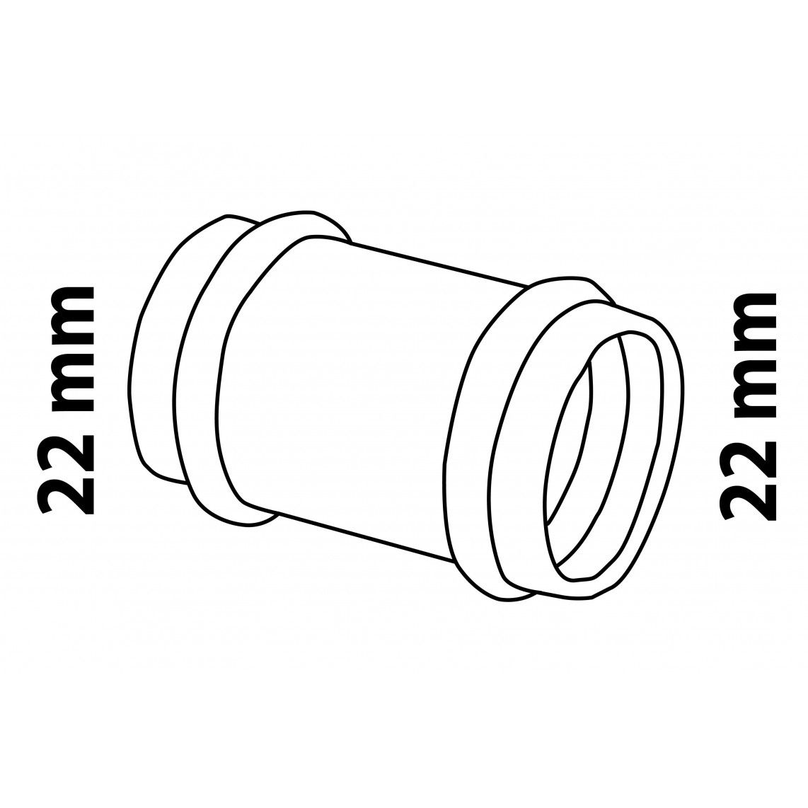 988616955 Sliding sleeve, press fitting for copper V-profile, 22 mm, 2 sockets vue 2