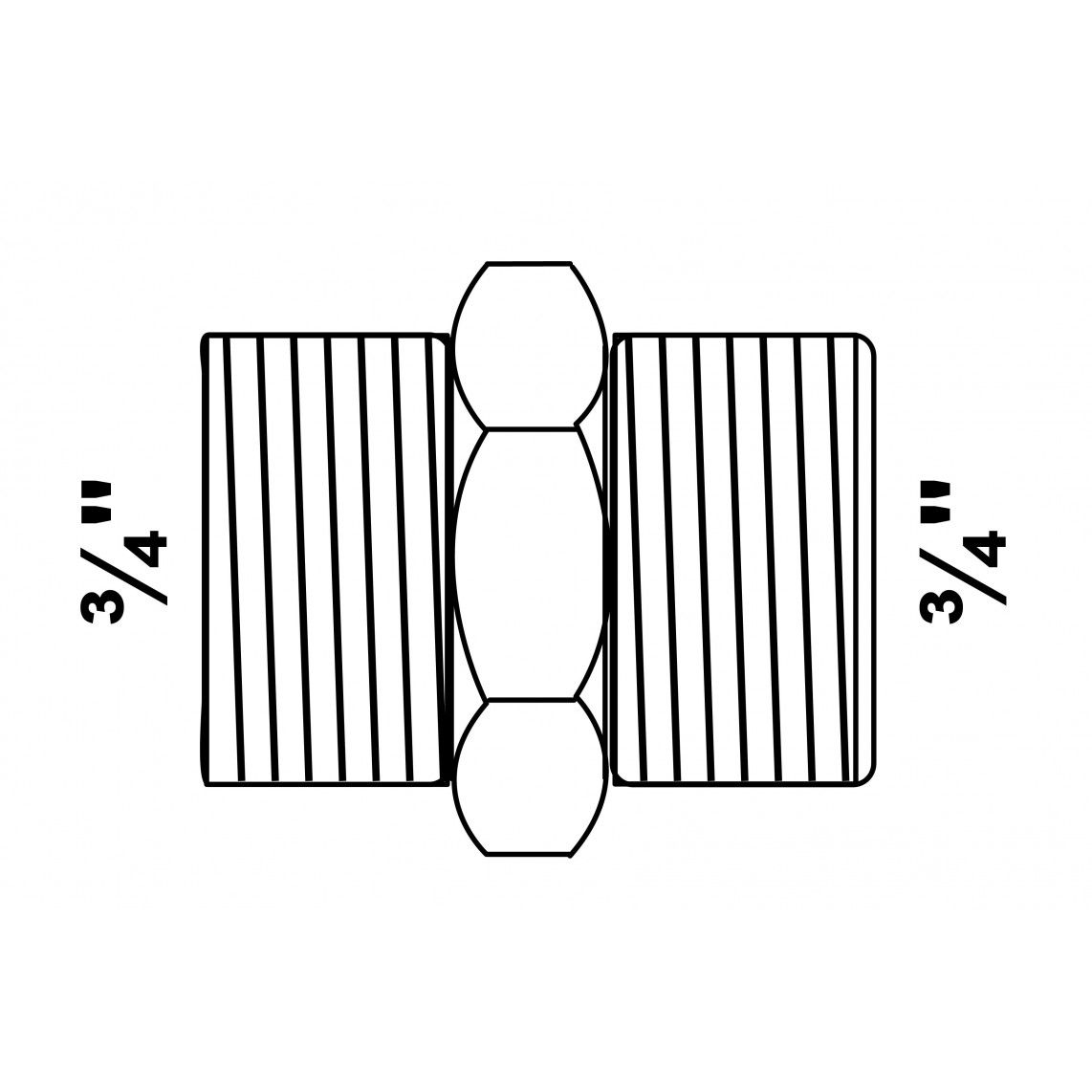 989782055 FM mamelon double, galvanisé, 3/4" M, (280) vue 2