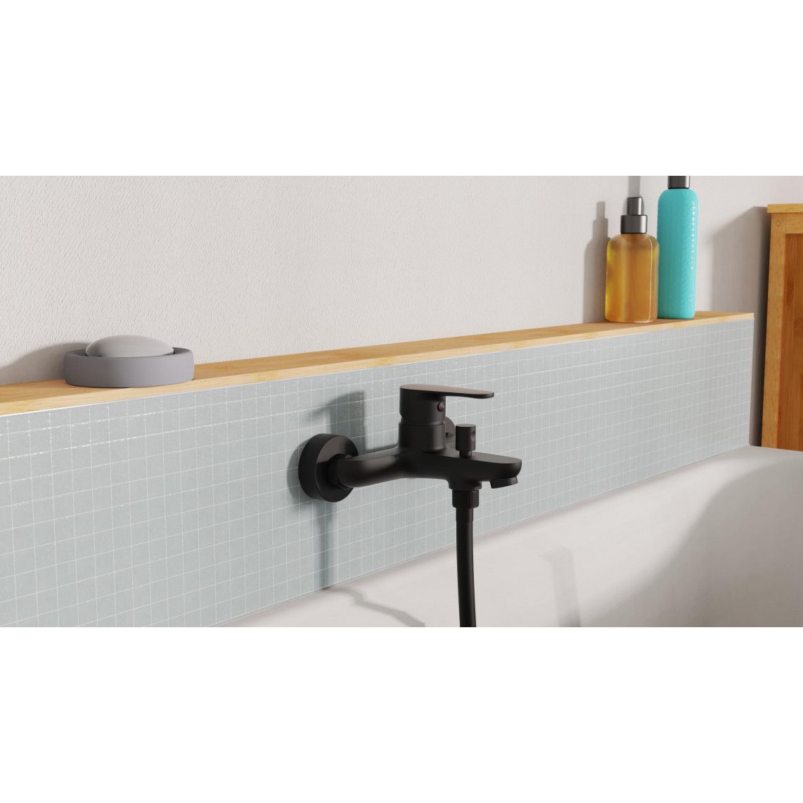 NI023CALCRBL CLAUDIO Bathtub mixer, black matt vue 7