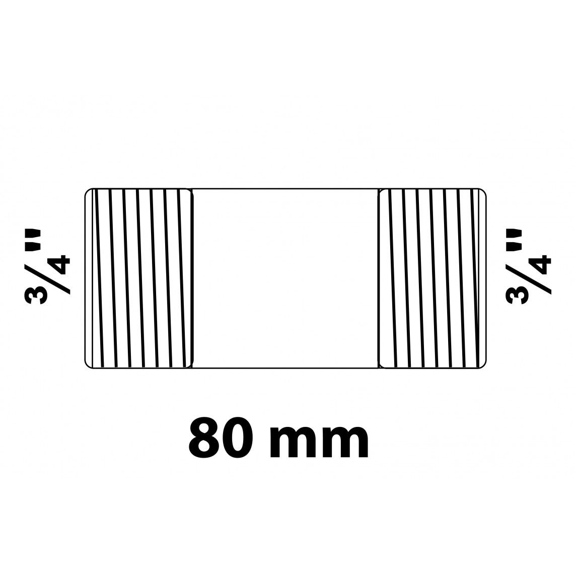 989823255 FM mamelon double, galvanisé, 3/4" x 80 mm, (23) vue 2