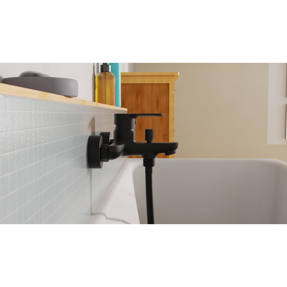 NI023CALCRBL CLAUDIO Bathtub mixer, black matt vue 10