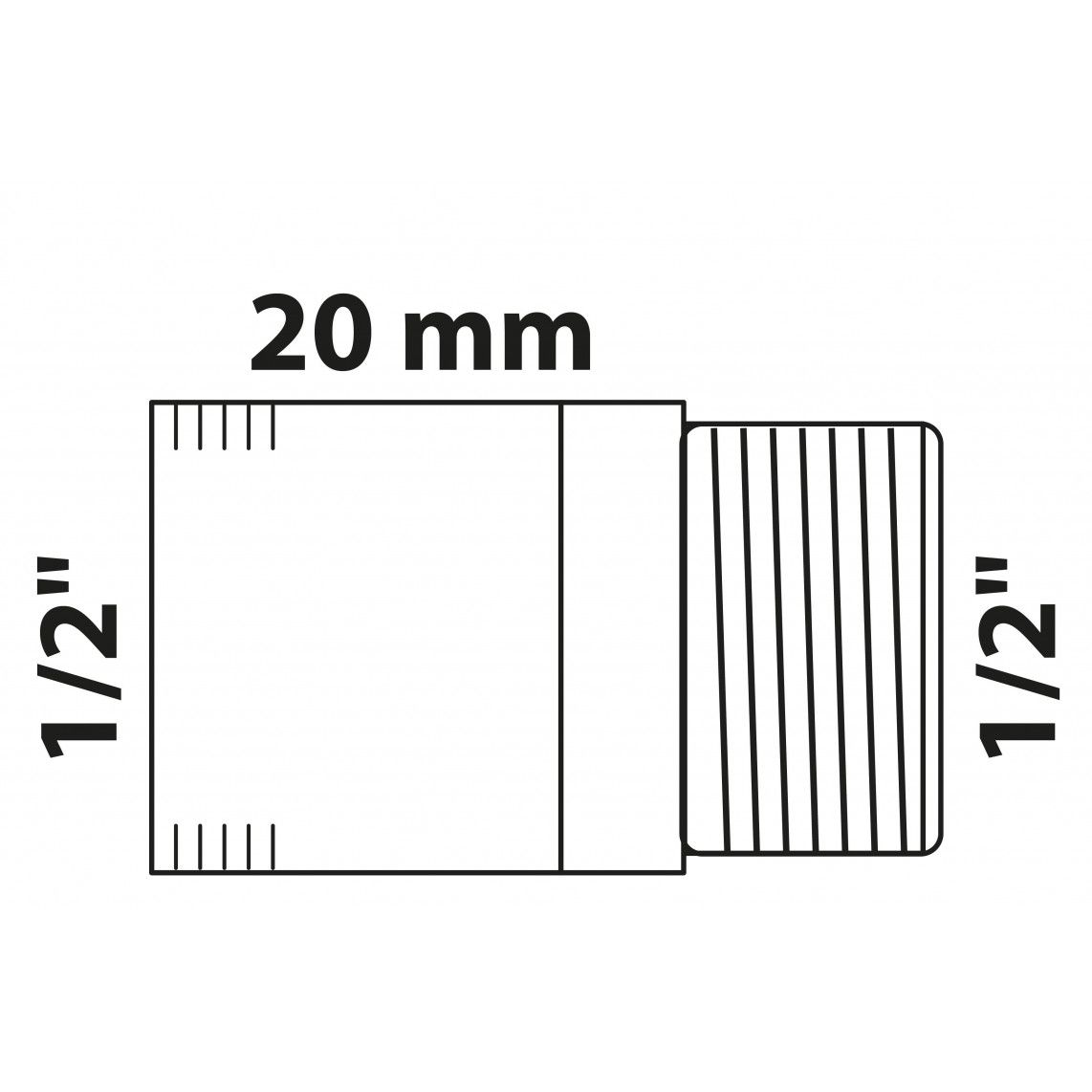 988942413 BR extension de robinet, vierge, 1/2" x 20 mm, (3525) vue 2