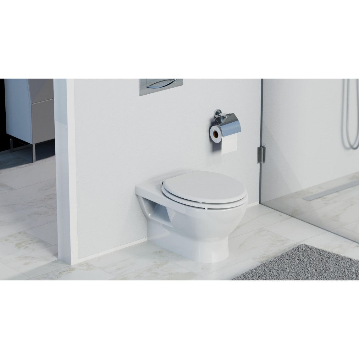 84100 abattant WC avec noyau en bois WHITE, avec frein de chute vue 11