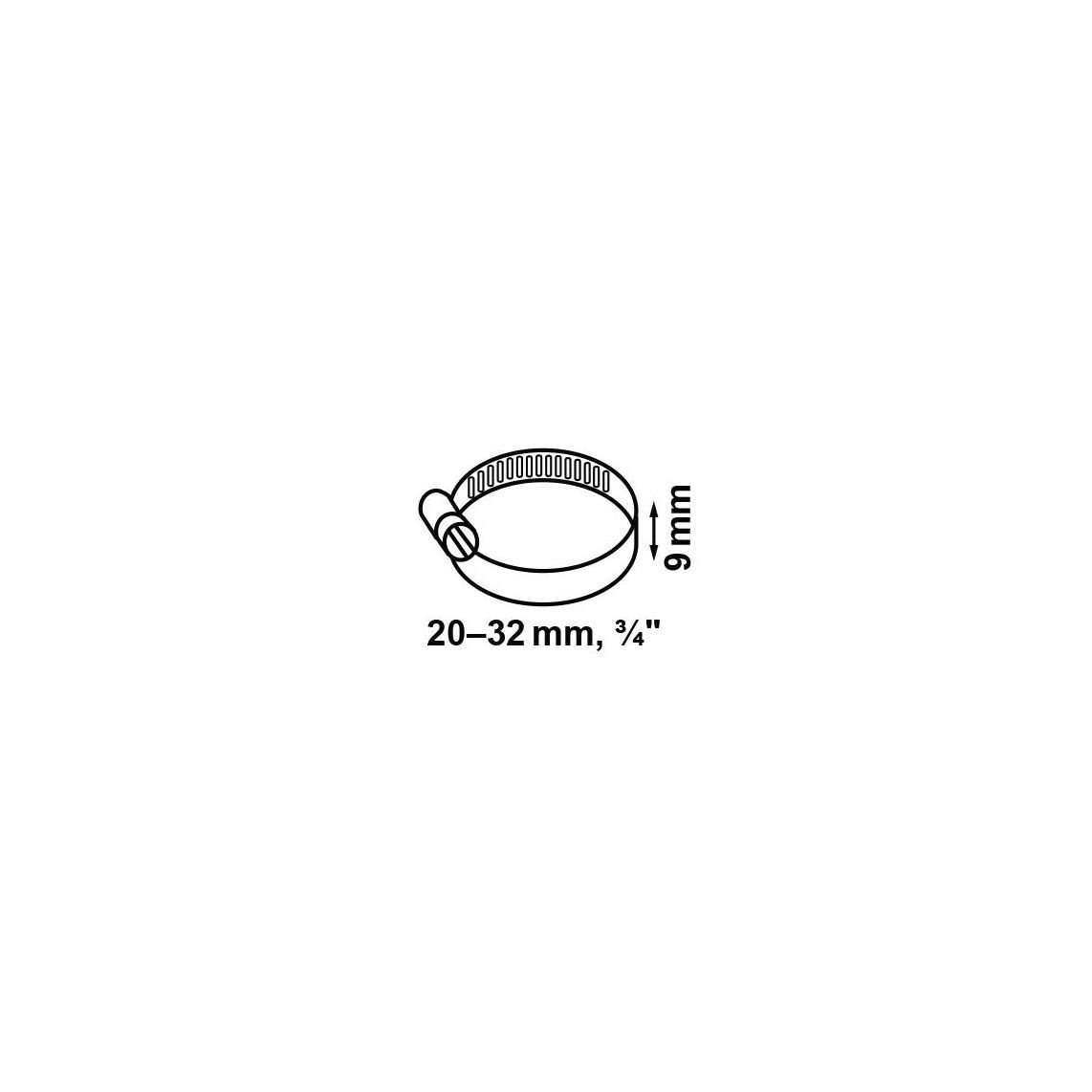 98539368 collier de serrage 9 mm Largeur de bande, galvanisé, 20 - 32 mm, pour 3/4" vue 2