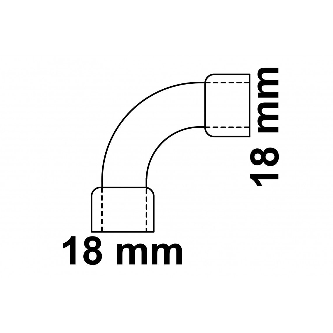 989014055 CU arc 90°, vierge, 18 mm, 2 manchons, (5002a) vue 3
