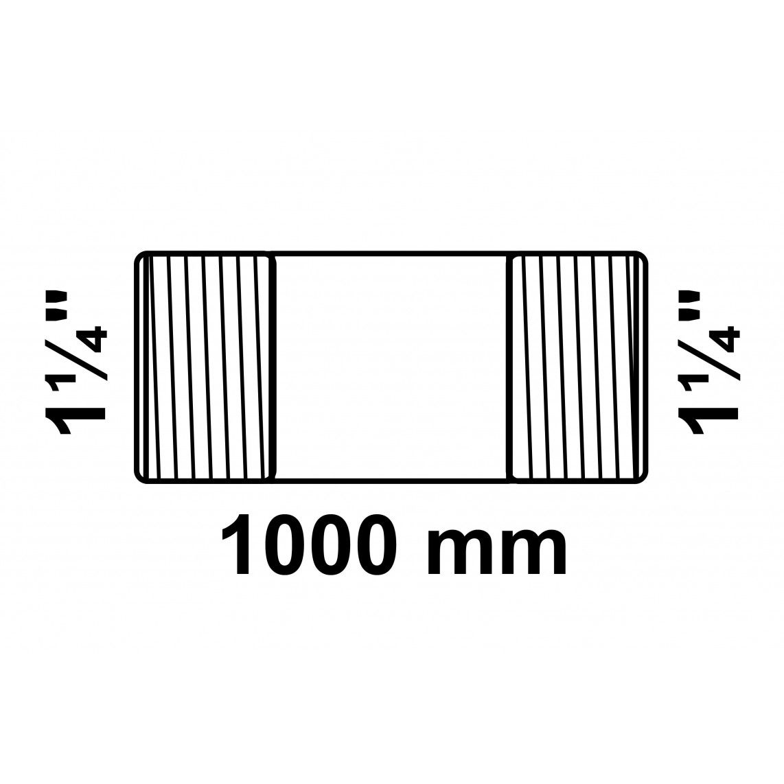 989829755 Barrel nipple, malleable galvanized, 1 1/4" x 1000 mm vue 2