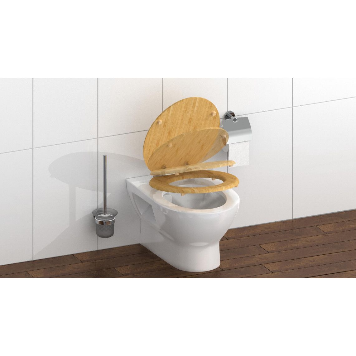 81101 abattant WC en bambou, avec frein de chute vue 9