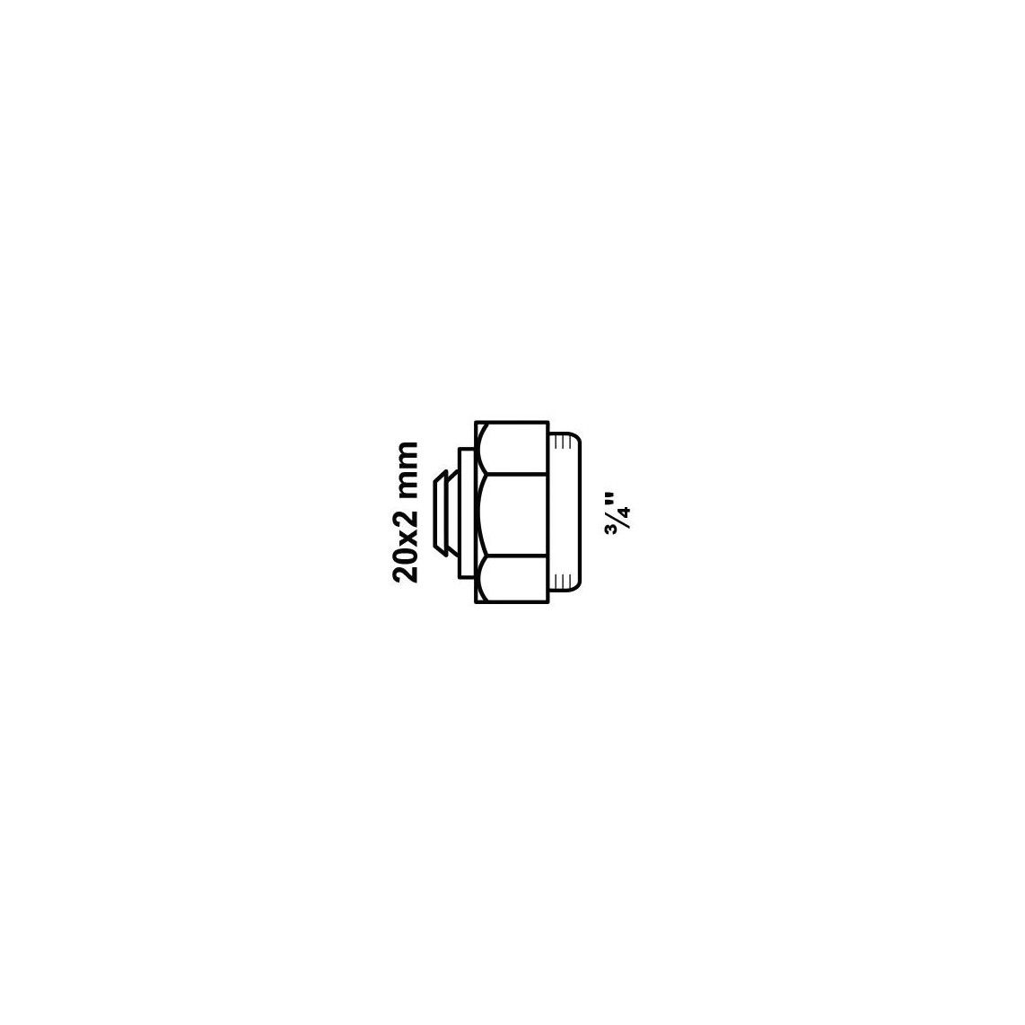 988917355 MS schroefverbinding, blanco, 20 mm x 3/4"BI, knelfitting voor meerlagen buis vue 4